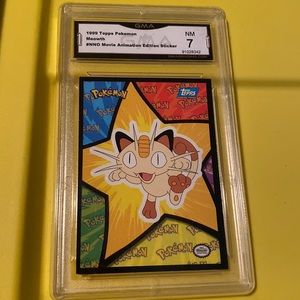 Pokémon 1999 Topps Meowth Movie Animation Sticker